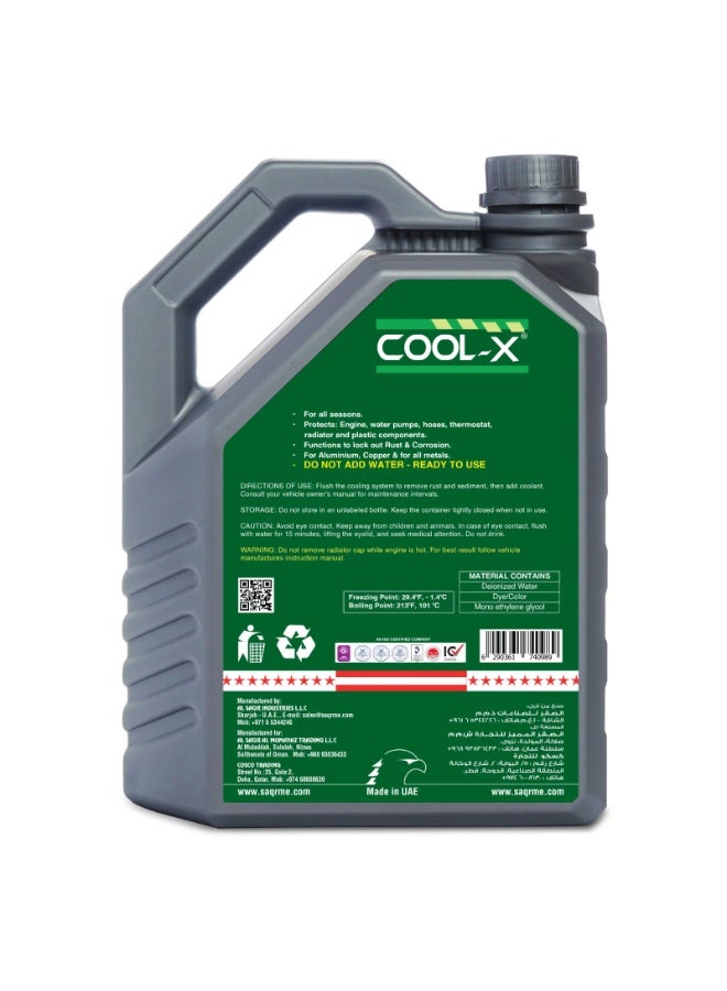 COOL-X Cool X Radiator Coolant – Green | Long-Lasting Engine Cooling & Anti-Corrosion Protection | 4 Liters - Image 2